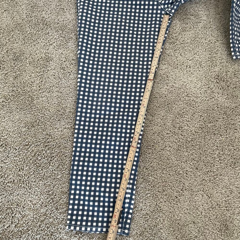 Chicos Girlfriend Slim Leg Ankle Pants Size 1 (8-10)Blue Gingham Perfect Stretch - Picture 7 of 16